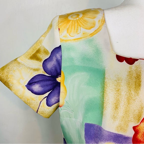 Vintage 90s Prophecy by Sag Harbor S M Sheath Dress Floral Abstract Print Vtg - Picture 4 of 9